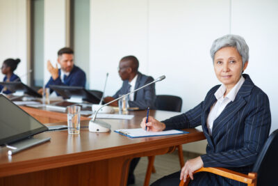 Businesswoman at meeting